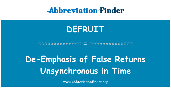 DEFRUIT: De-důraz false vrací Unsynchronous v čase