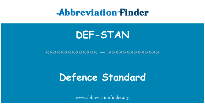 DEF-STAN: Defence Standard