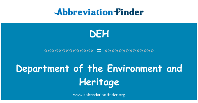 DEH: Department of the Environment and Heritage