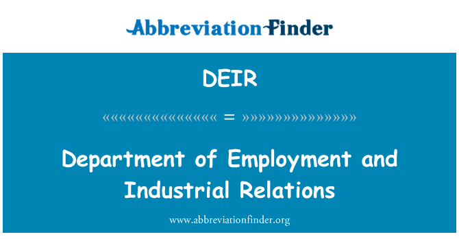 DEIR: 학과의 고용 및 노사 관계