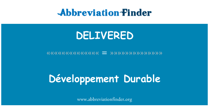 DELIVERED: Développement duradora