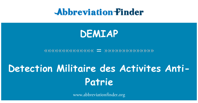 DEMIAP: Виявлення Militaire des заходи анти-Patrie