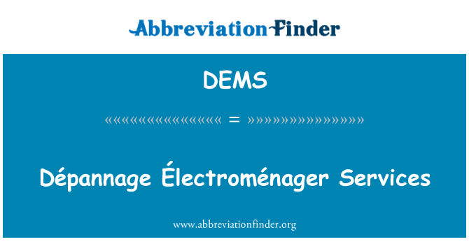 DEMS: Dépannage Électroménager služby