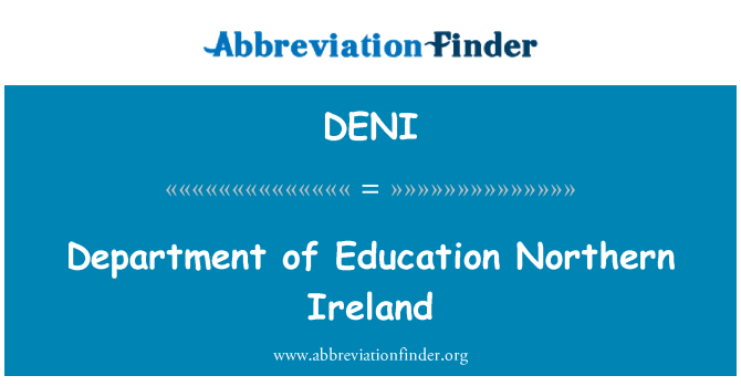 DENI: Department of Education Northern Ireland