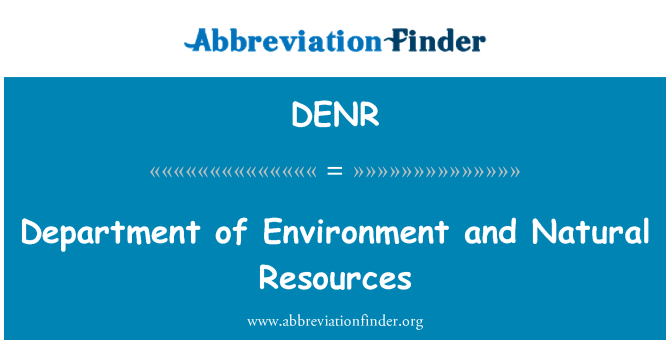 DENR: Department of Environment and Natural Resources