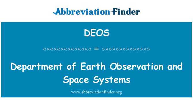 DEOS: Observació de la Departament de terra i sistemes d'espai