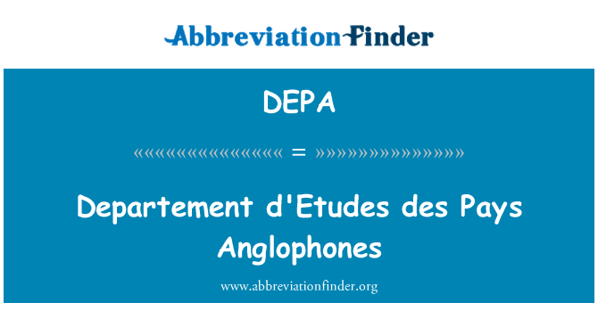 DEPA: Departmanı d'Etudes des Anglophones öder