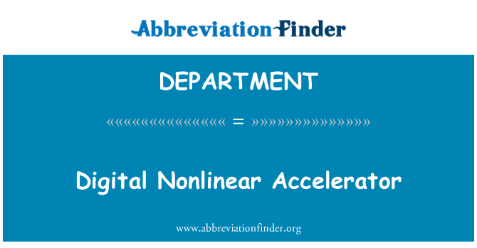 DEPARTMENT: Digitalne nelinearne akcelerator