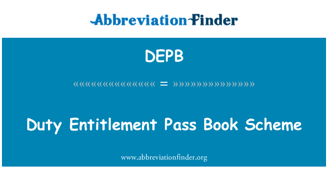DEPB: Plicht recht Pass boek regeling