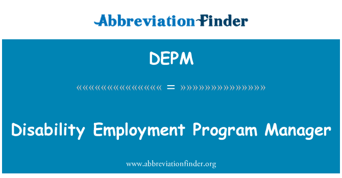 DEPM: Gerente del programa de empleo discapacidad