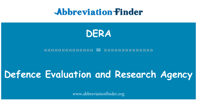 DERA: Forsvar evaluering og forskning Agency