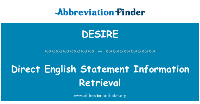 DESIRE: Récupération enfòmasyon dirèk deklarasyon Anglè