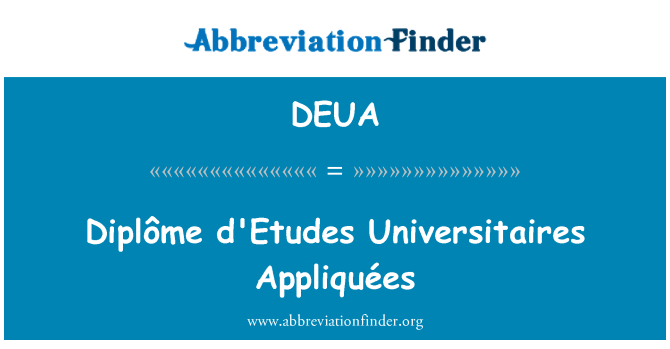 DEUA: 文憑年出具 Appliquées