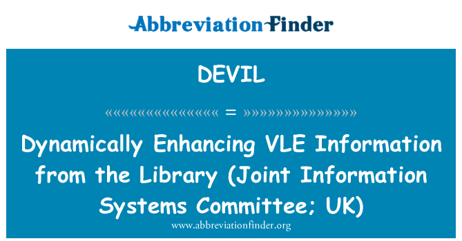 DEVIL: به صورت پویا افزایش VLE اطلاعات از کتابخانه (کمیته سیستم های اطلاعات مشترک; انگلستان)