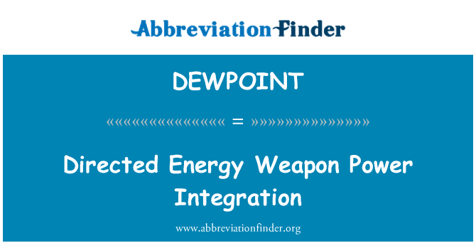 DEWPOINT: 定向能源武器电力集成
