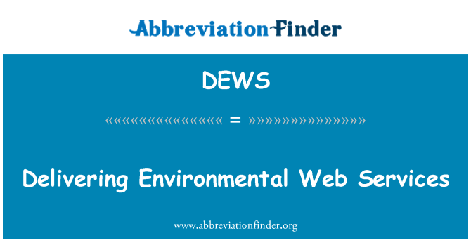 DEWS: Delivering Environmental Web Services