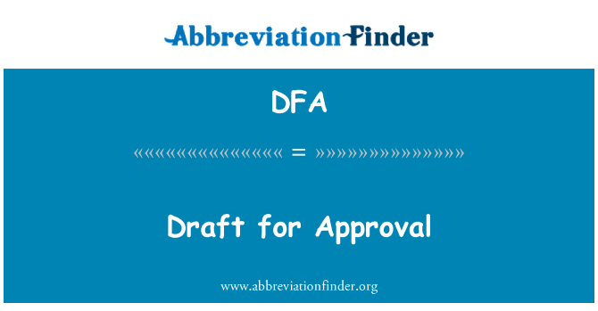 DFA: Drafft i'w gymeradwyo