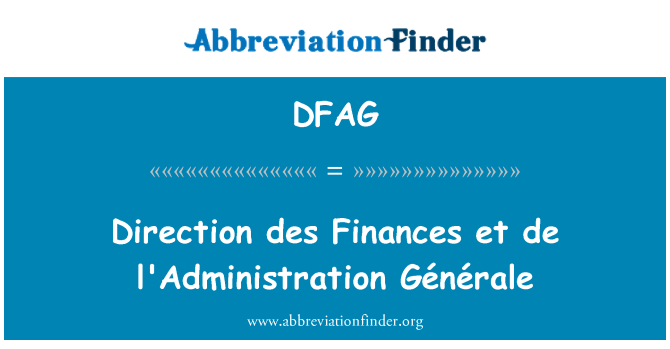 DFAG: 方向 des 財政等行政銀行