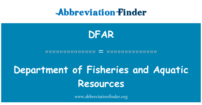 DFAR: محکمہ ماہی گیری اور آبی وسائل