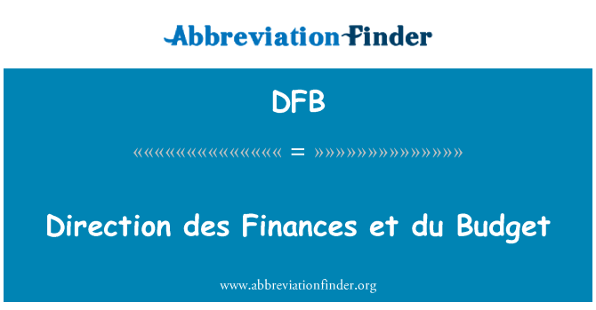 DFB: 方向 des 财政 et 杜预算