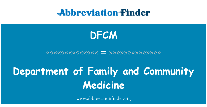 DFCM: Odjel za obitelj i zajednice lijek