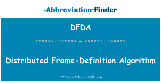 DFDA: Distribuerade ram-Definition algoritm