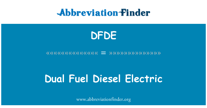 DFDE: Double gaz dyezèl elektrik