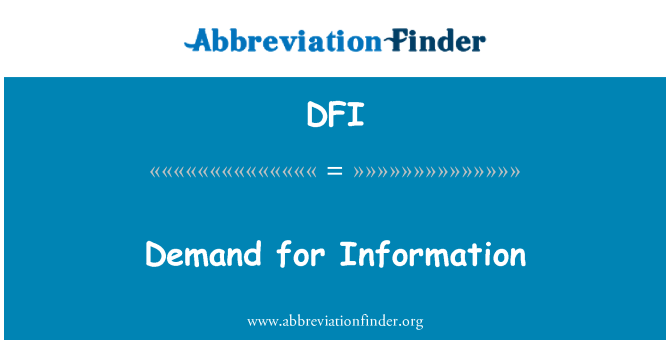 DFI: 對資訊的需求