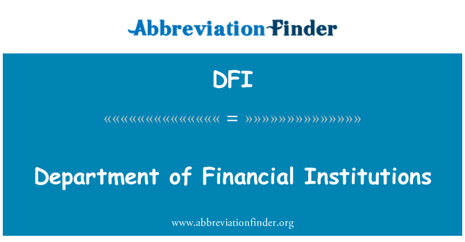 DFI: Oddělení finančních institucí