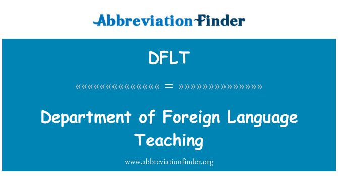 DFLT: Jabatan pengajaran bahasa asing