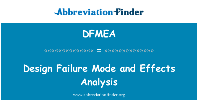 DFMEA: Design Failure Mode and Effects Analysis
