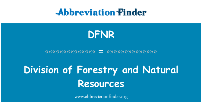 DFNR: 임업 및 자연 자원의 사단