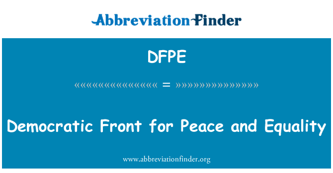 DFPE: 争取和平与平等民主阵线
