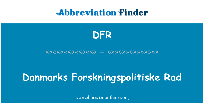 DFR: Danmarks Forskningspolitiske Rad