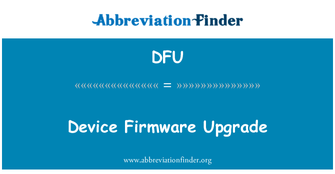 DFU: שדרוג קושחה התקן