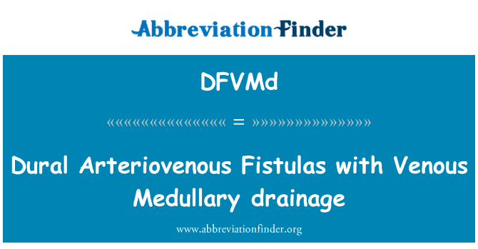 DFVMd: Ljajo arteriovenske fistule z Medullary venska drenaža