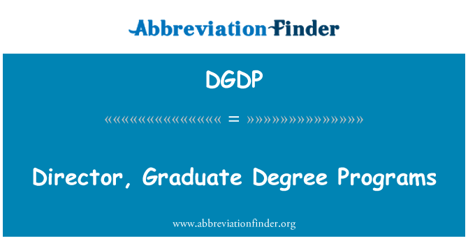 DGDP: Direttore, programmi di laurea