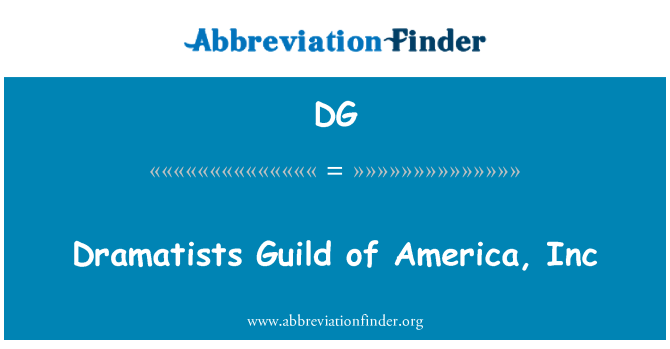 DG: Guild dramaturgi din America, Inc