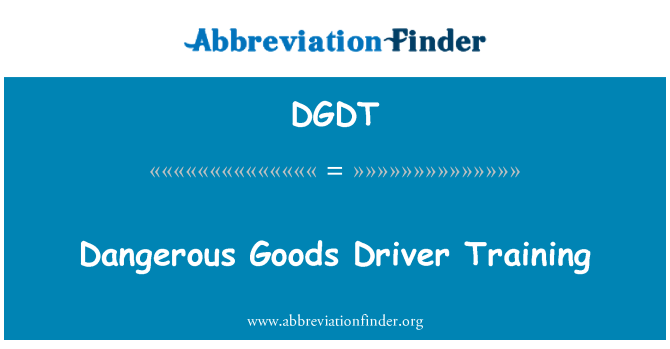 DGDT: Farligt gods Driver utbildning