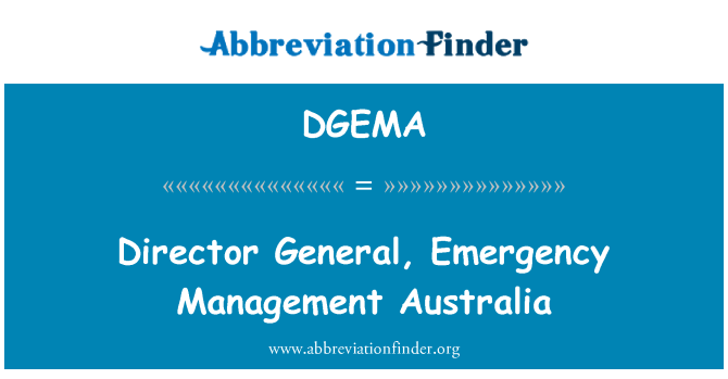 DGEMA: อธิบดี ออสเตรเลียจัดการฉุกเฉิน