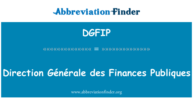 DGFIP: ทิศทางเงินเด Générale Publiques