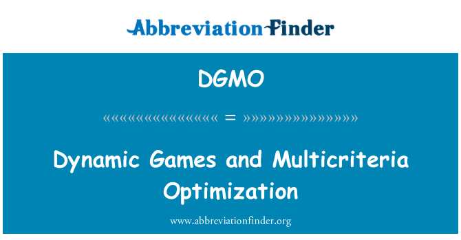 DGMO: Gemau deinamig a Multicriteria Optimization