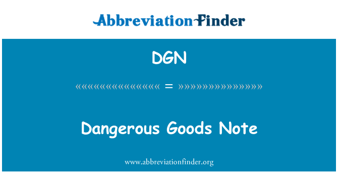 DGN: Nota de mercancías peligrosas