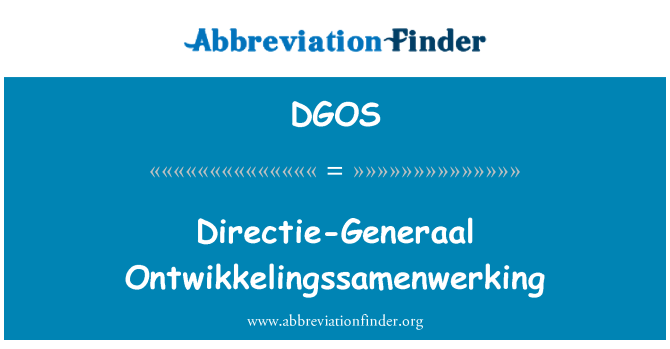 DGOS: Directie 督 Ontwikkelingssamenwerking