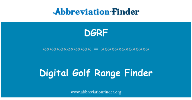 DGRF: Kỹ thuật số Golf Range Finder