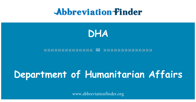 DHA: Departamenta humanitāro jautājumu