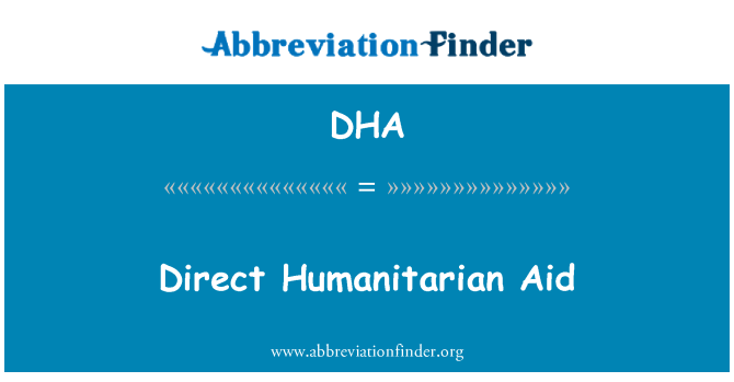 DHA: Direkt humanitärt bistånd