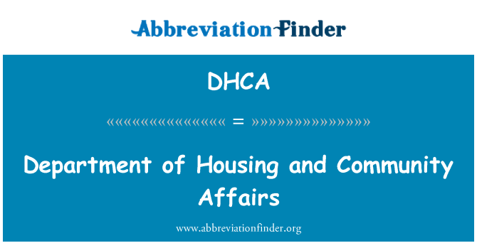 DHCA: 住房部和社會事務