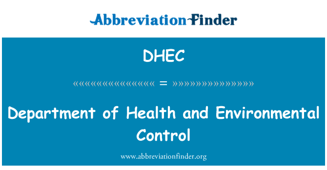 DHEC: Dipartiment tas-saħħa u l-kontroll ambjentali