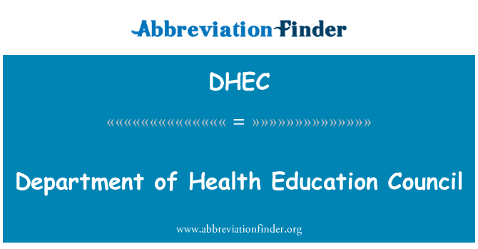 DHEC: Konsèy edikasyon Depatman sante